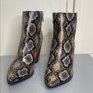 Circus by Sam Edelman Booties Cornell Snakeskin Print Boots Womens Size 6.5